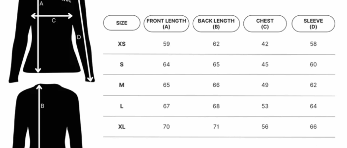 Women's sizing chart