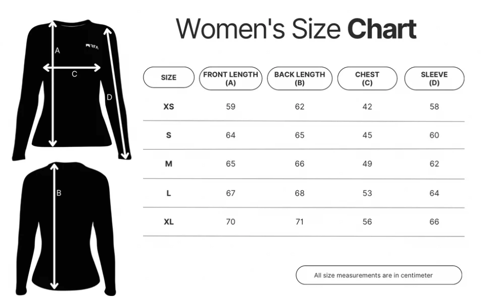 Women's sizing chart